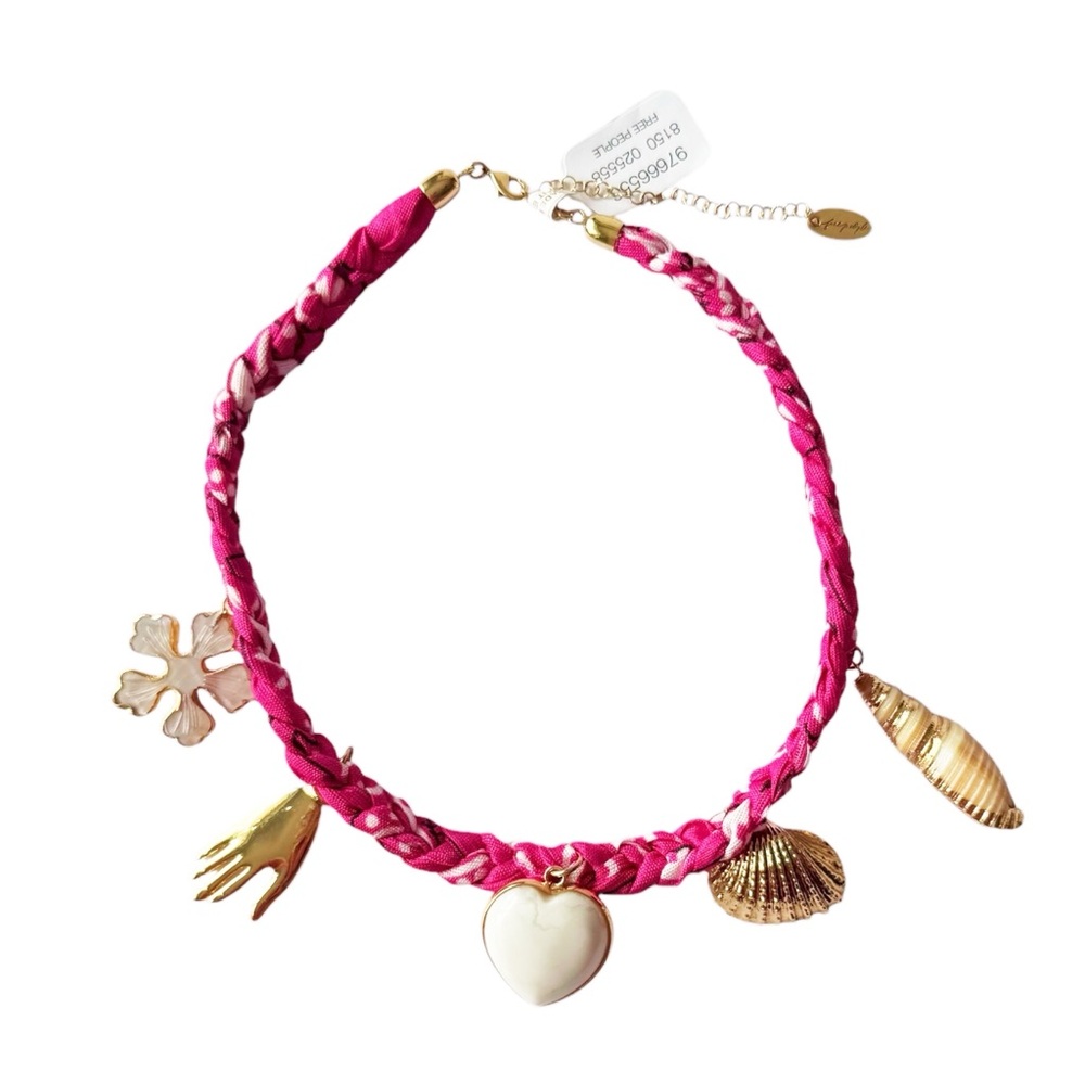 Free People Serafina Sky Charm Necklace in Pink | NWT - Picture 2 of 5